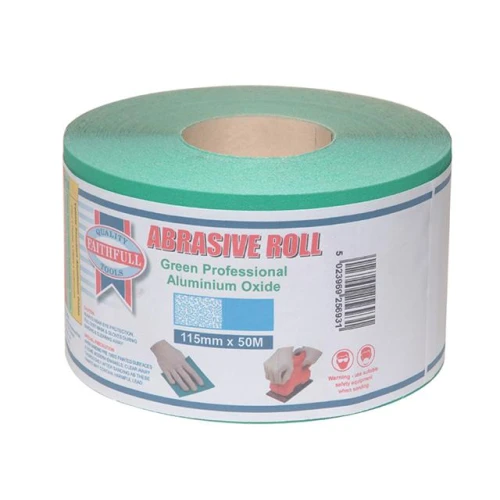 Faithfull Aluminium Oxide Paper Roll Green 115 mm x 50m 120G