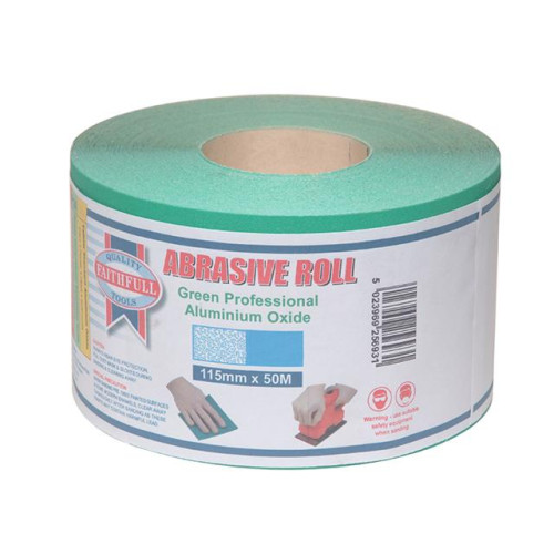 Faithfull Aluminium Oxide Paper Roll Green 115 mm x 50m 40G