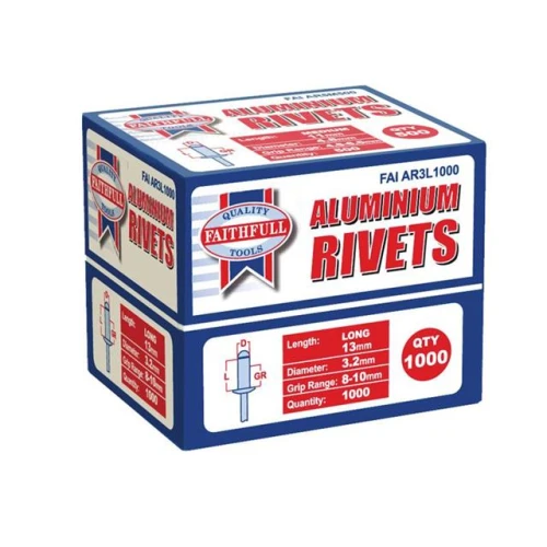 Faithfull Aluminium Rivets 3mm Long Bulk Pack of 1000