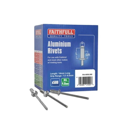 Faithfull Aluminium Rivets 5mm Long Bulk Pack of 500