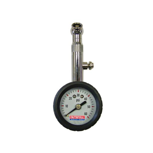 Faithfull Tyre Pressure Dial Gauge 60psi