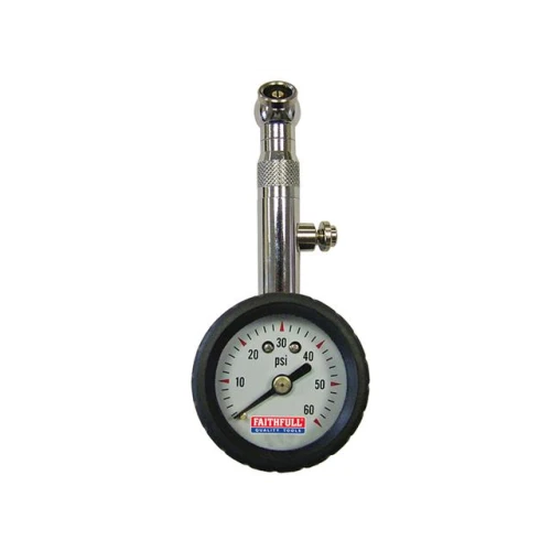 Faithfull Tyre Pressure Dial Gauge 60psi