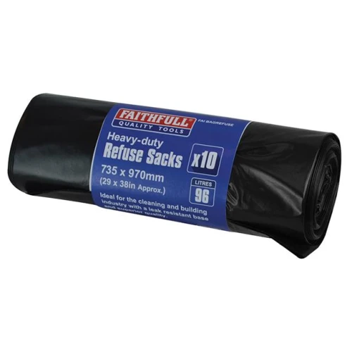 Faithfull Heavy-Duty&Acirc;&nbsp;Black&Acirc;&nbsp;Refuse&Acirc;&nbsp;Sacks&Acirc;&nbsp;(10)