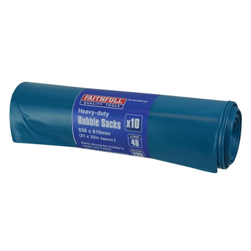 Faithfull Blue Heavy-Duty Rubble Sacks (10)