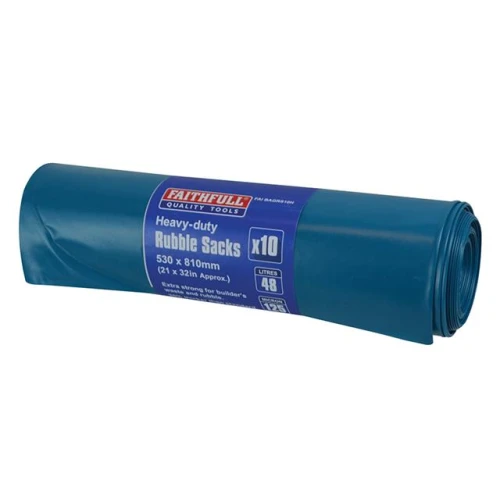 Faithfull Blue Heavy-Duty Rubble Sacks (10)