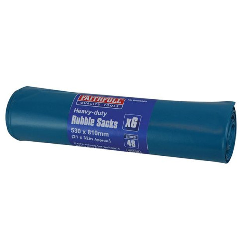 Faithfull Blue Heavy-Duty Rubble Sacks (6)