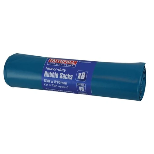 Faithfull Blue Heavy-Duty Rubble Sacks (6)