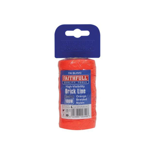 Faithfull Hi Vis Nylon Brick Line 105m - Orange