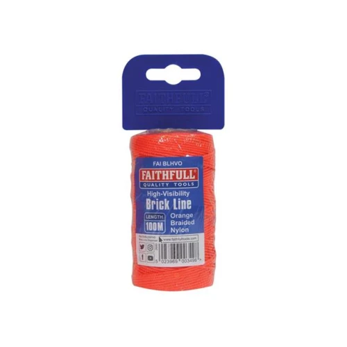 Faithfull Hi Vis Nylon Brick Line 105m - Orange