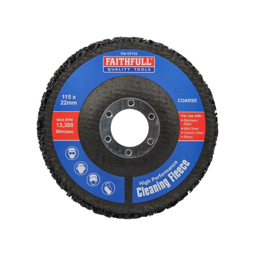 Faithfull Cleaning Fleece Disc Coarse 115 x 22mm