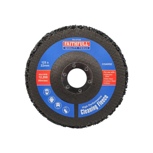 Faithfull Cleaning Fleece Disc Coarse 125 x 22mm