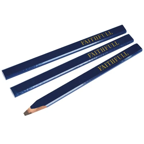 Faithfull Carpenters Pencils - Blue / Soft (Pack of 3)