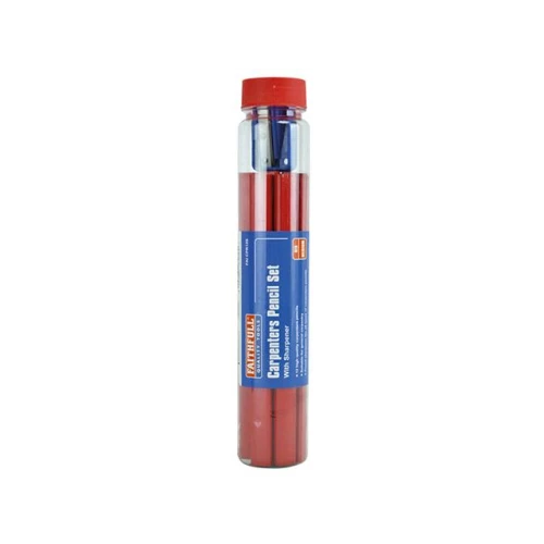 Faithfull Carpenters Pencils Tube (Tube of 12 + Sharpener)