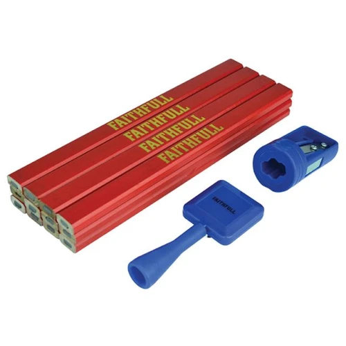 Faithfull Carpenter's Pencil Kit Red / Medium (Pack 12)