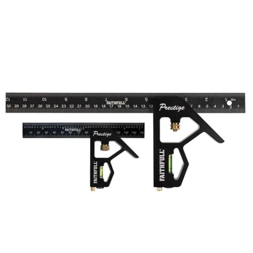 Faithfull Prestige Combination Square Twin Pack 150mm (6in) & 300mm (12in)
