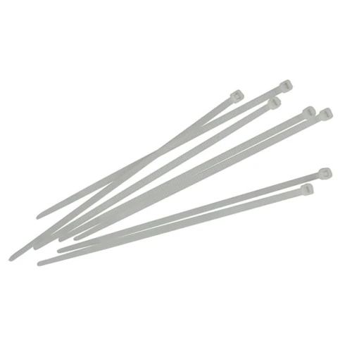 Faithfull Cable Ties White 300mm X 4.8mm Pack of 100