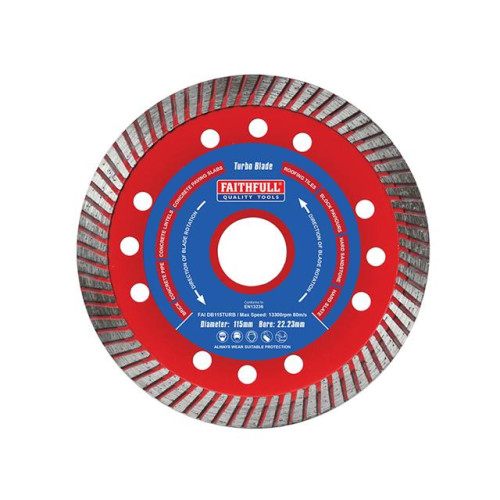 Faithfull Turbo Cut Diamond Blade 115 x 22mm