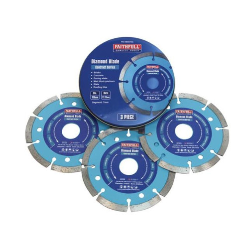 Faithfull Contract Diamond Blade Set 3 115mm