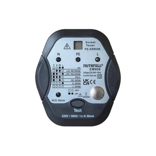 Faithfull Socket Polarity Tester with RCD Test Function