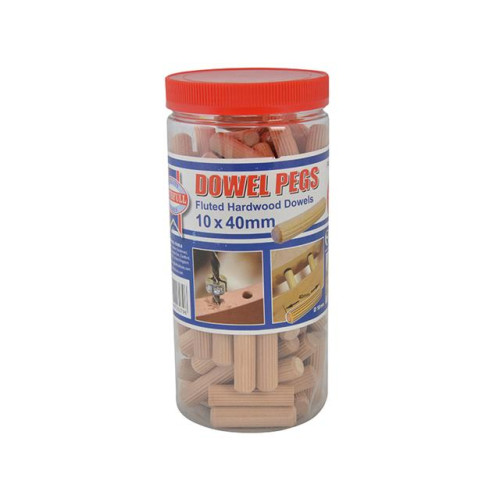 Faithfull Wood Dowels Fluted 40 X 10mm (Tub 100)