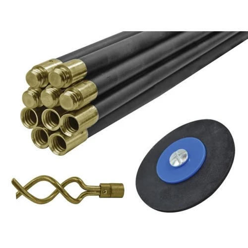 Faithfull Universal Drain Clean Set (10 x Rods,plunger,worm)