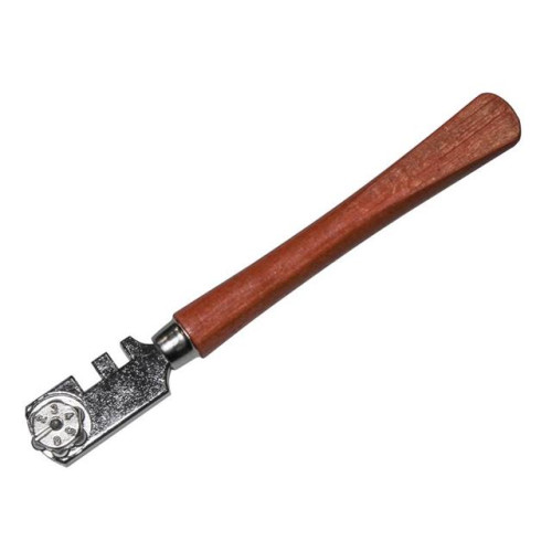 Faithfull Six Wheel Glasscutter Tungsten Carbide - Wood Handle