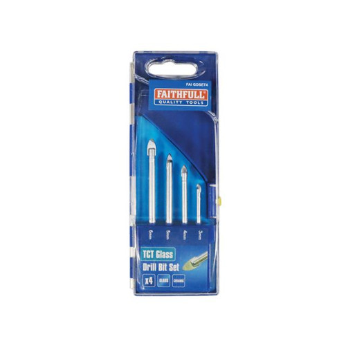 Faithfull Tile & Glass Drill Bit Set of 4 (3-6mm)