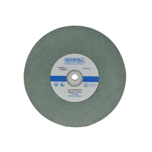 Faithfull General Purpose Grinding Wheel 200mm X 25mm Green Grit
