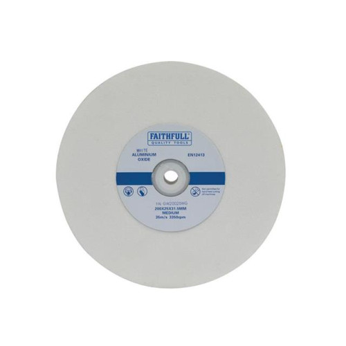 Faithfull General Purpose Grinding Wheel 200mm x 25mm White Medium