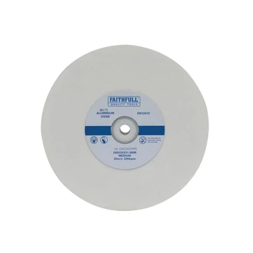 Faithfull General Purpose Grinding Wheel 200mm x 25mm White Medium