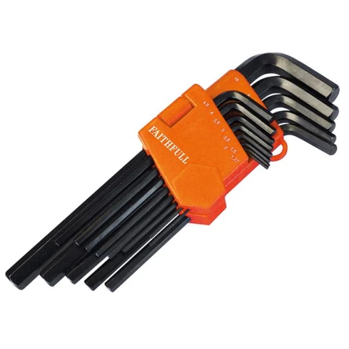 Faithfull Hexagon Key Long Arm Set of 13 Metric (1.3-10mm)