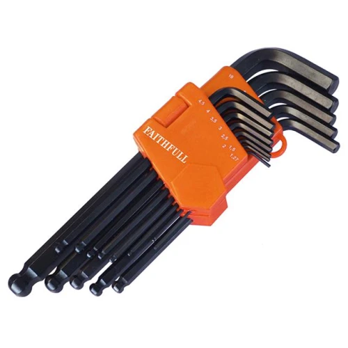 Faithfull Ball End Hexagon Key Long Arm Set of 13 Metric (1.3-10mm)