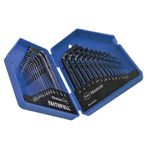 Faithfull Hexagon Key Set of 30 Metric / Imperial (0.7-10mm 1/16-3/8in)