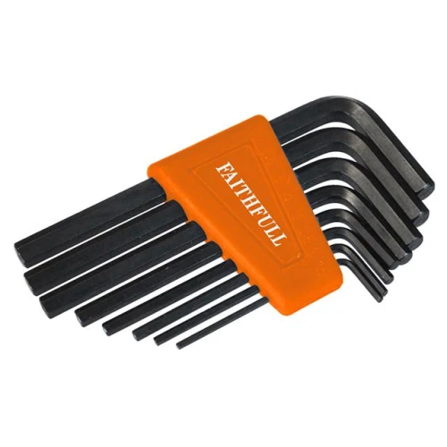 Faithfull Hexagon Key Short Arm Set of 8 Metric (1.5-6mm)