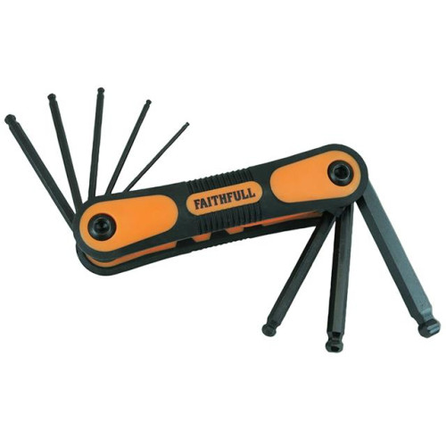 Faithfull Ball End Hexagon Key Folding Set of 8 Metric (1.5-8mm)