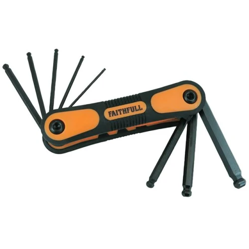 Faithfull Ball End Hexagon Key Folding Set of 8 Metric (1.5-8mm)