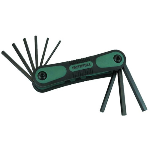 Faithfull Hexagon Key Folding Set of 9 Imperial (1/64 - 1/4in)