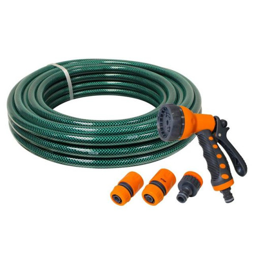 Faithfull PVC Garden Hose 20m with Fittings & Spray Gun