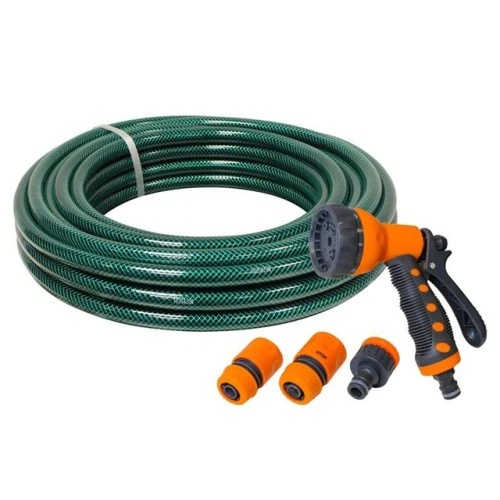 Faithfull PVC Garden Hose 20m with Fittings & Spray Gun