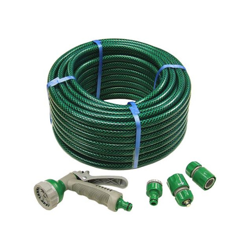 Faithfull PVC Reinforced Hose 30m C/W Fittings & Spray Gun