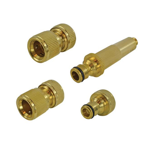 Faithfull Brass Nozzle & FittingsÂ Kit 4 Piece 12.5mm (1/2in)