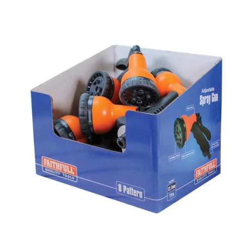 Faithfull Plastic 8 Pattern Adjustable Spray Gun (Bulk Pack 8)