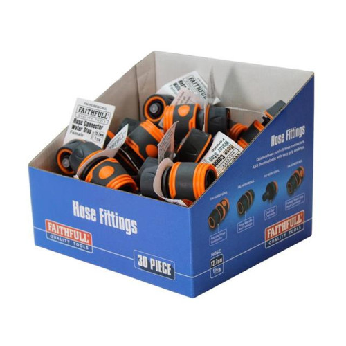Faithfull Plastic Water Stop Hose Connector 1/2in (Box 30)