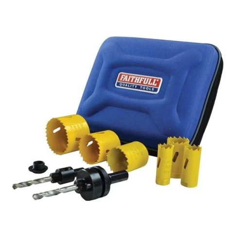 Faithfull Holesaw Kit 9 Piece Electricians 16-51mm