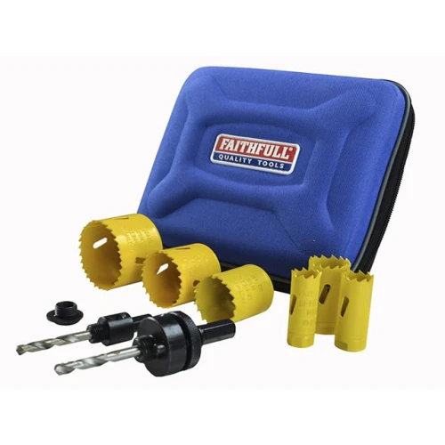 Faithfull Holesaw Kit 9 Piece Plumbers 19-57mm