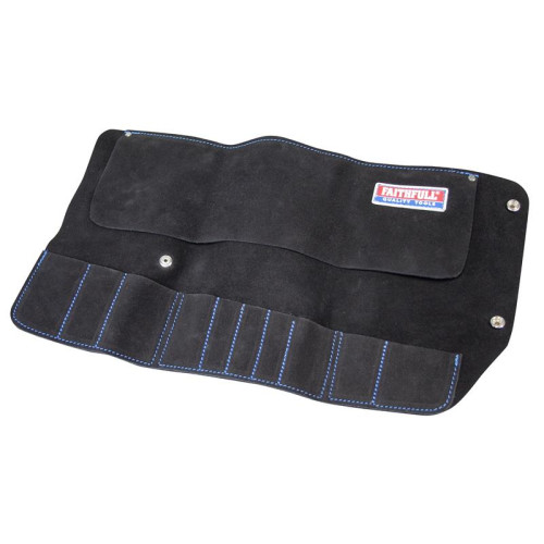 Faithfull 10 Pocket Leather Tool Roll