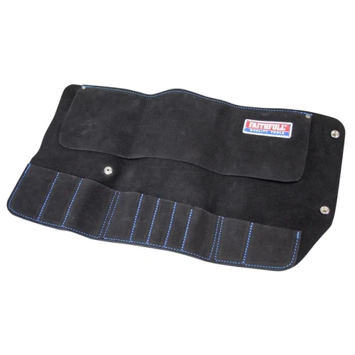 Faithfull 10 Pocket Leather Tool Roll