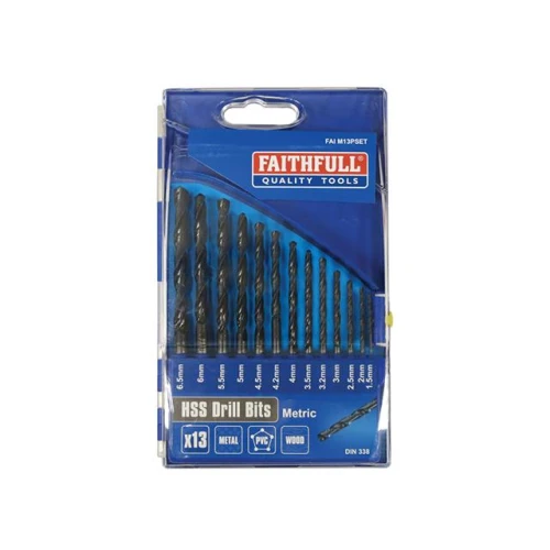 Faithfull HSS Drill Bit 13 Piece Set 1.5 - 6.5mm
