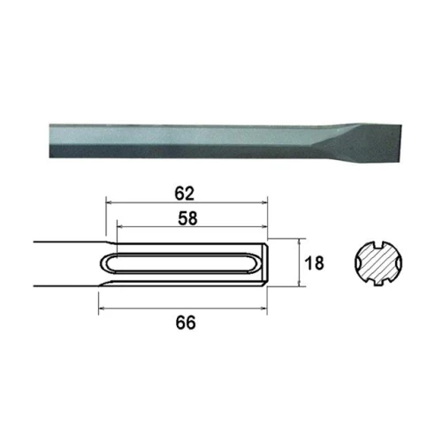 Faithfull Chisel 300mm SDS Max (914910)