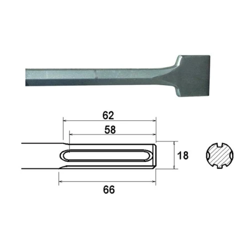 Faithfull Scaling Chisel Straight 300 x 75mm SDS Max
